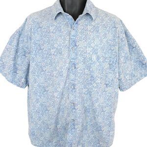 Quiksilver Camp Shirt Mens Size Medium Vintage 90s All Over Print Surfer Surfing